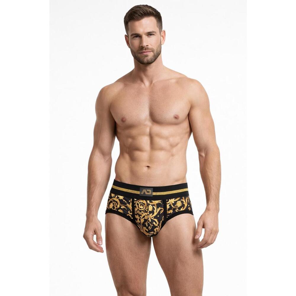 ADDICTED Men’s M / 32 Versailles Brief Black & Gold – NEW - Picture 2 of 5